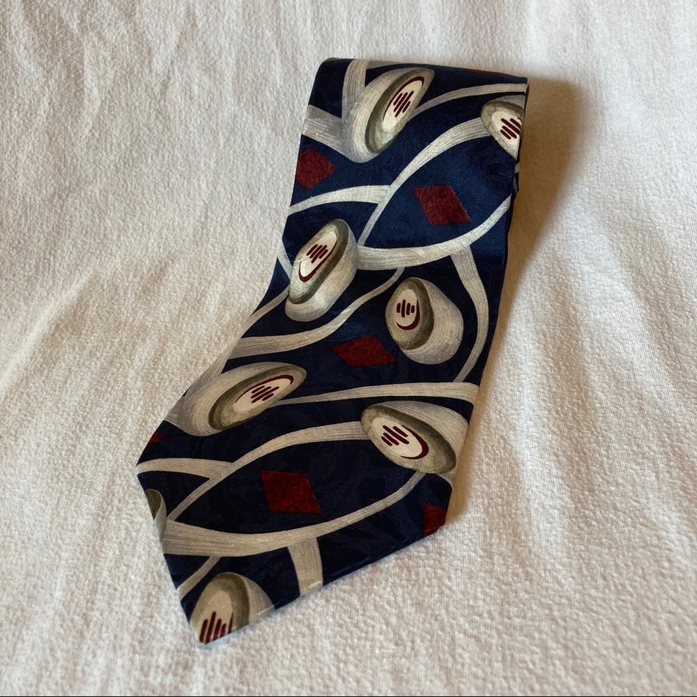 FREE IF BUNDLED JT Beckett Neck Tie Red, White, & Blue 100% Italian Silk OS EUC